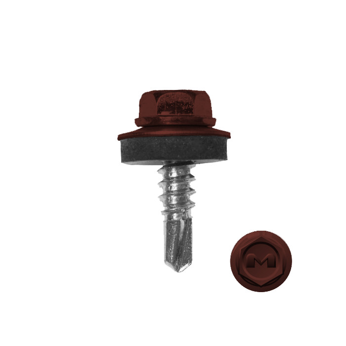 Саморез по металлу Daxmer 5,5х19 (250шт) сверло №3 RAL 3009